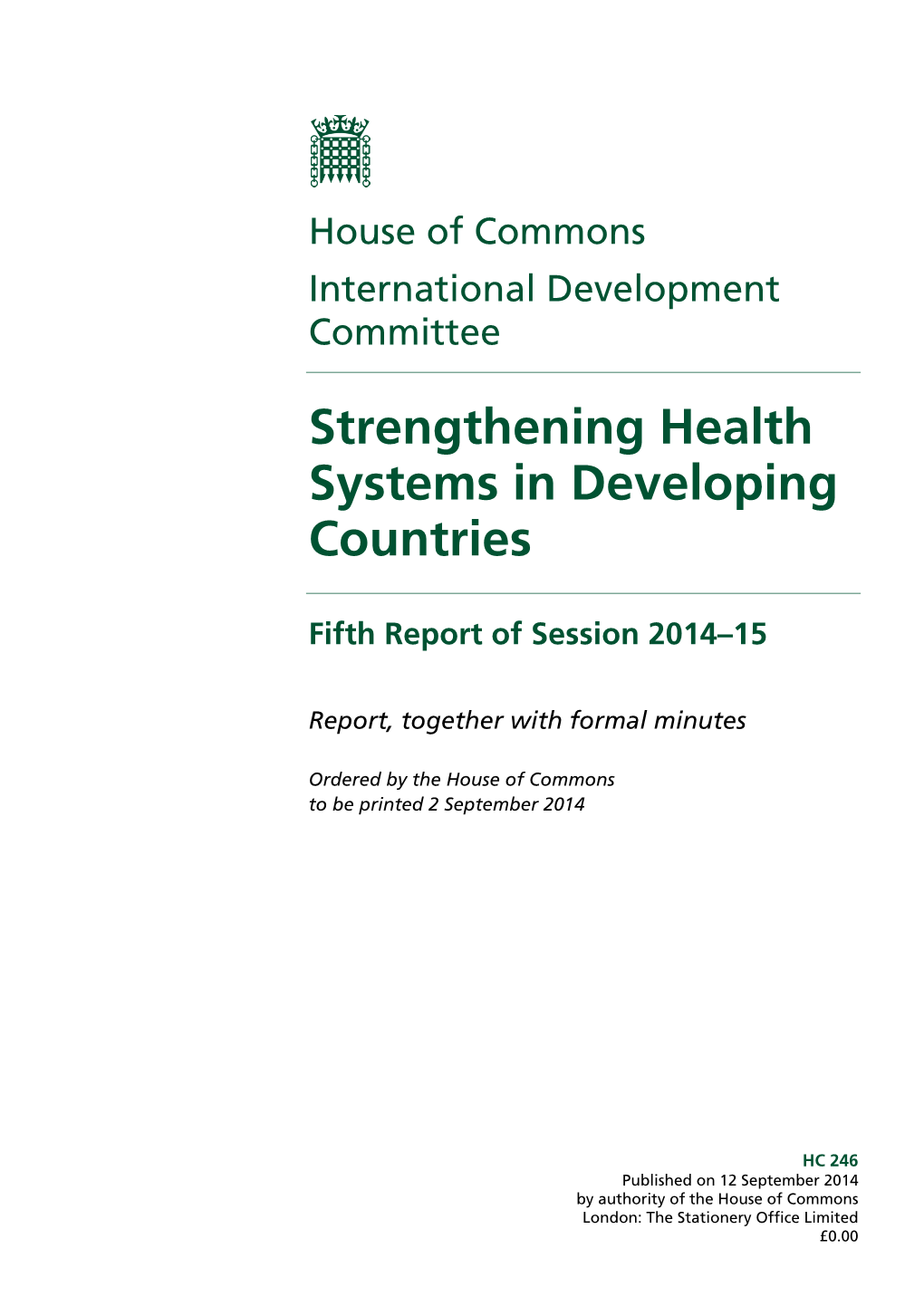 Strengthening Health Systems in Developing Countries