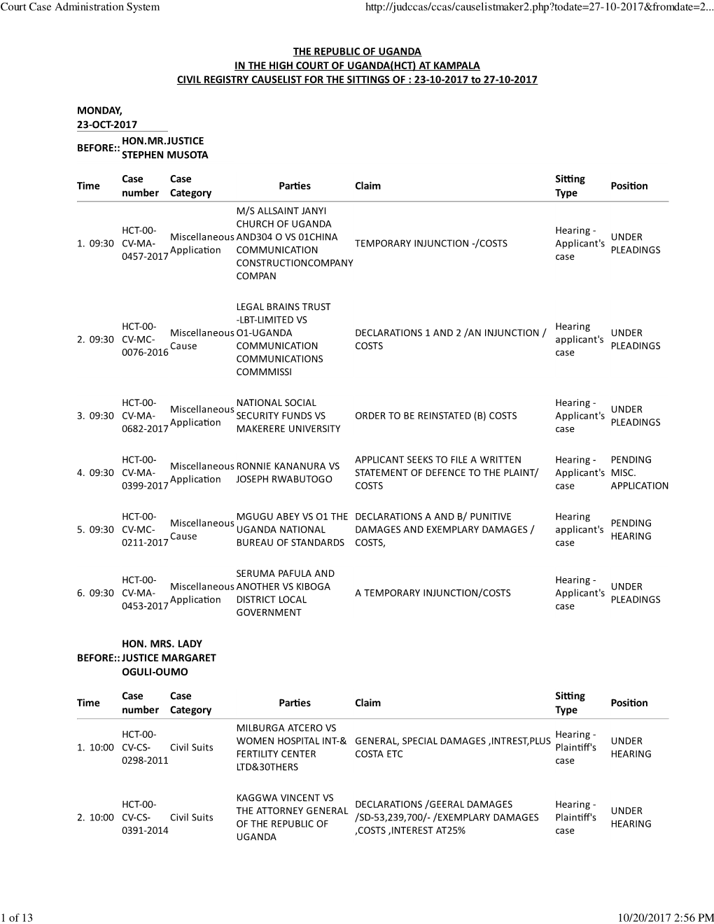 Court Case Administration System