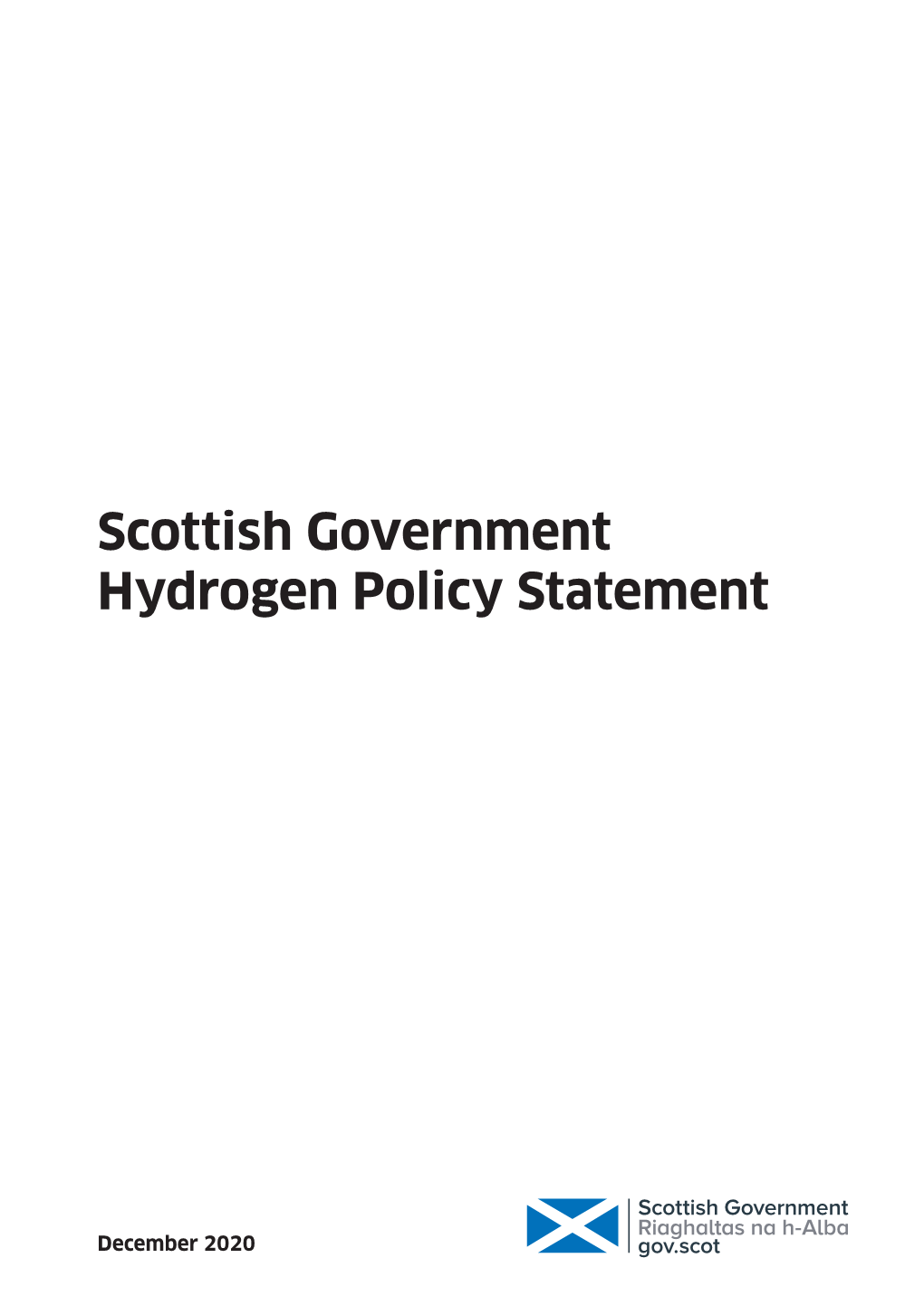 Scottish Government Hydrogen Policy Statement