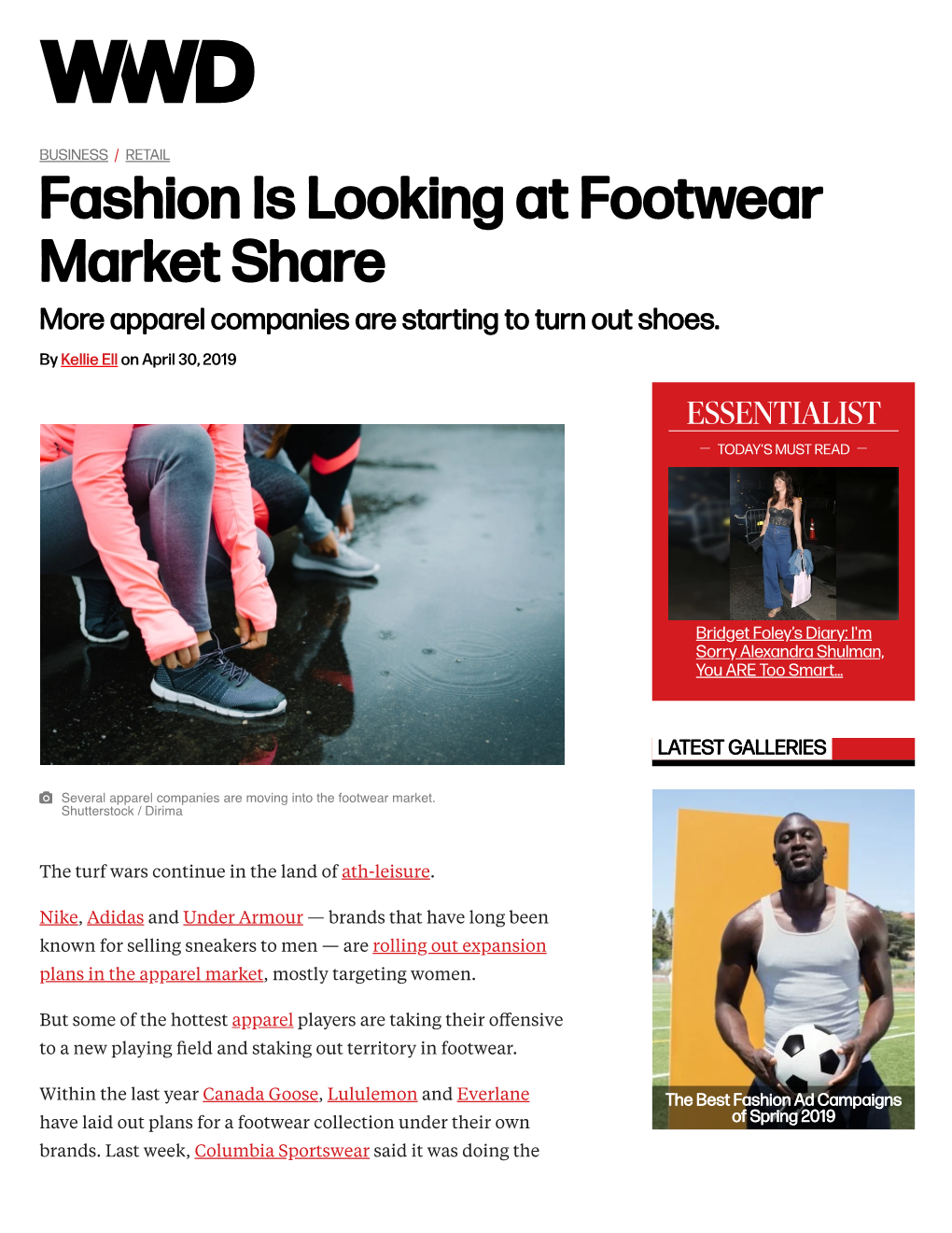 Fashion Is Looking at Footwear Market Share – WWD