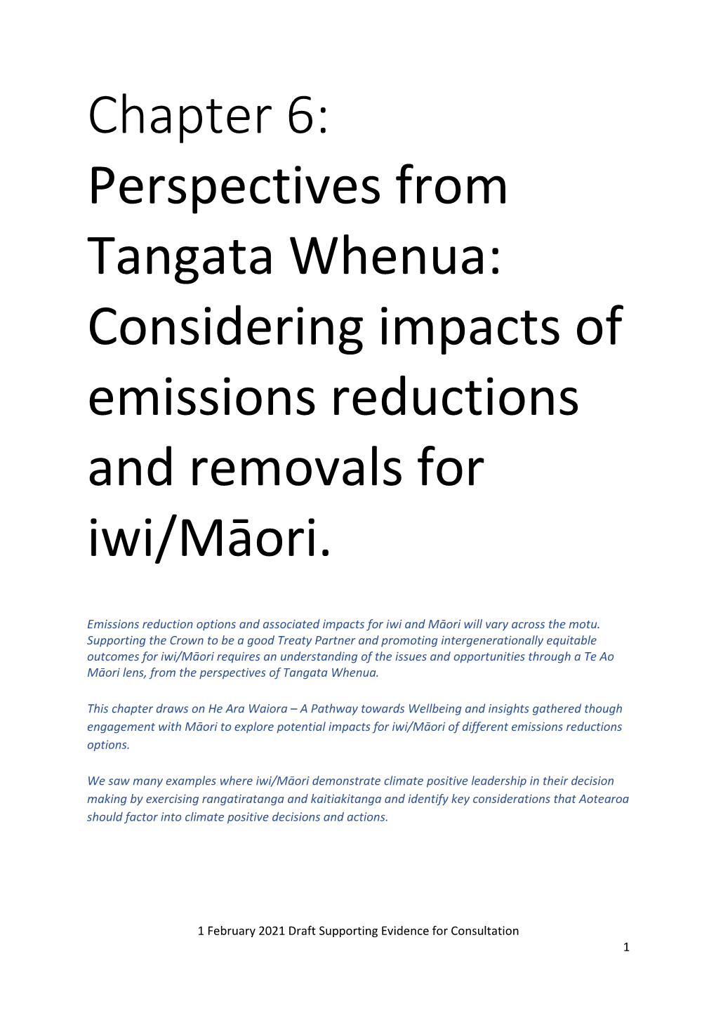 Perspectives from Tangata Whenua: Considering Impacts of Emissions Reductions and Removals for Iwi/Māori