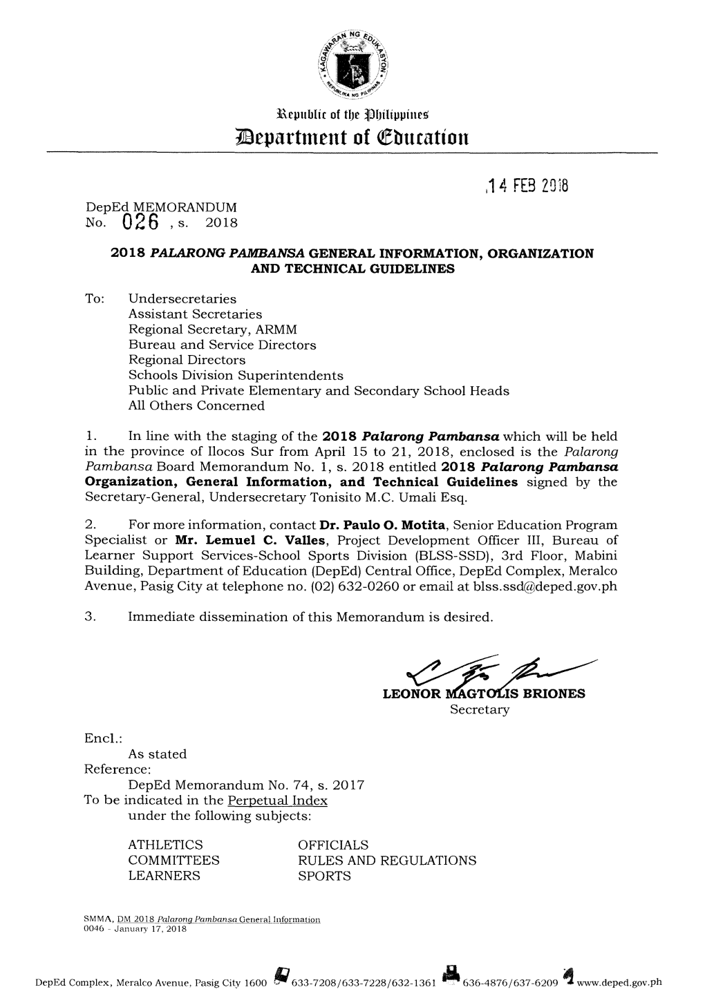 Palarong Pambansa Dance Sport Rules & Guidelines 2015 2Nd Revised Version Dancesport Council of the Philippines Professional Division