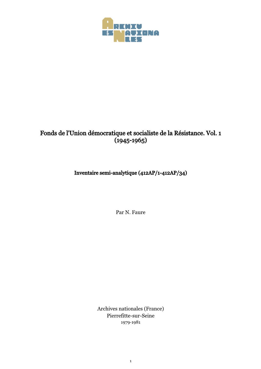 Fonds De L'union Démocratique Et Socialiste De La Résistance