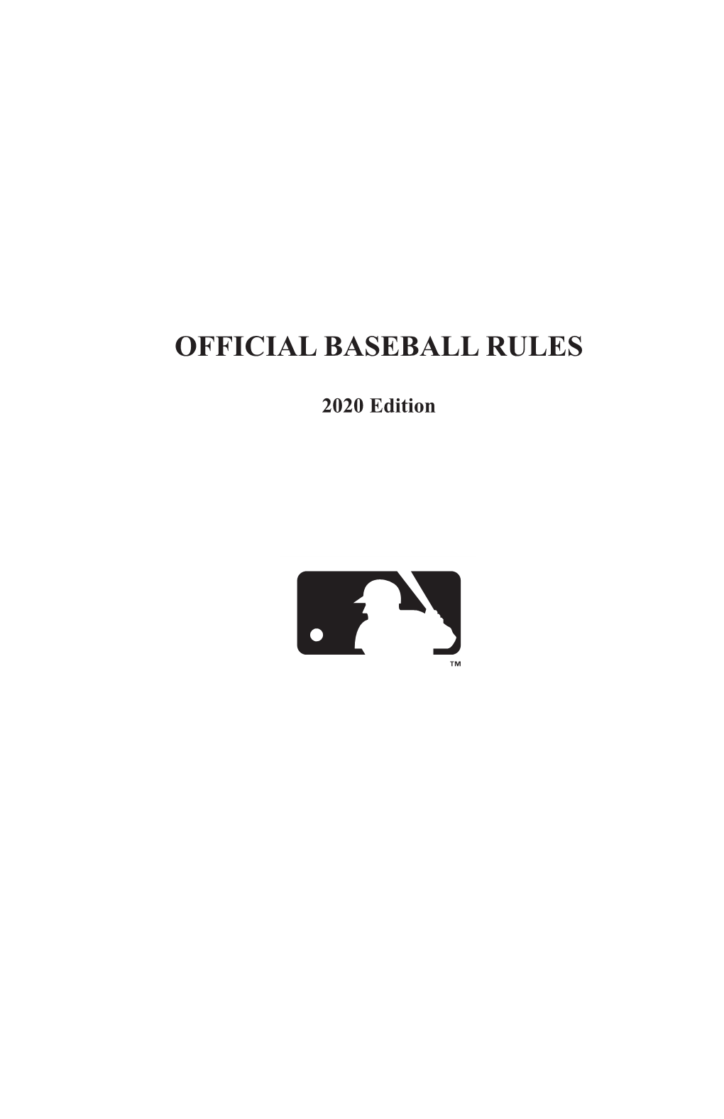 MLB Official Rules (2020)