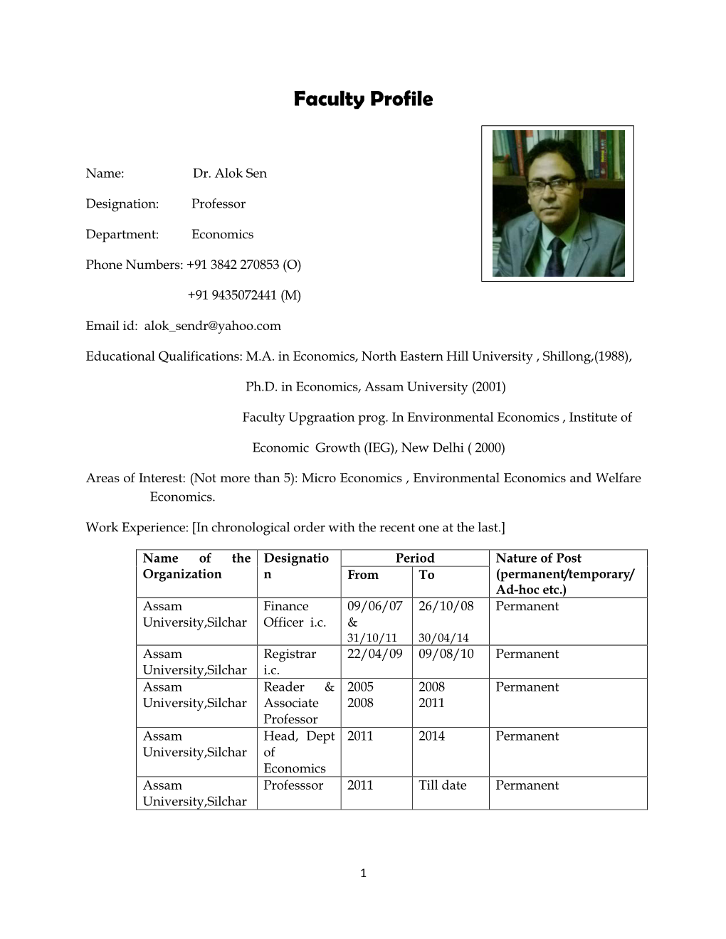 Faculty Profile