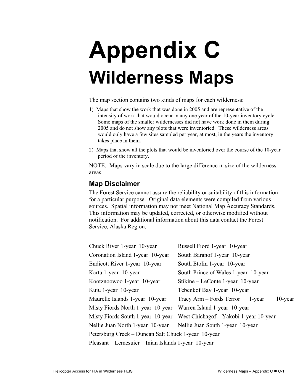 Appendix C Wilderness Maps