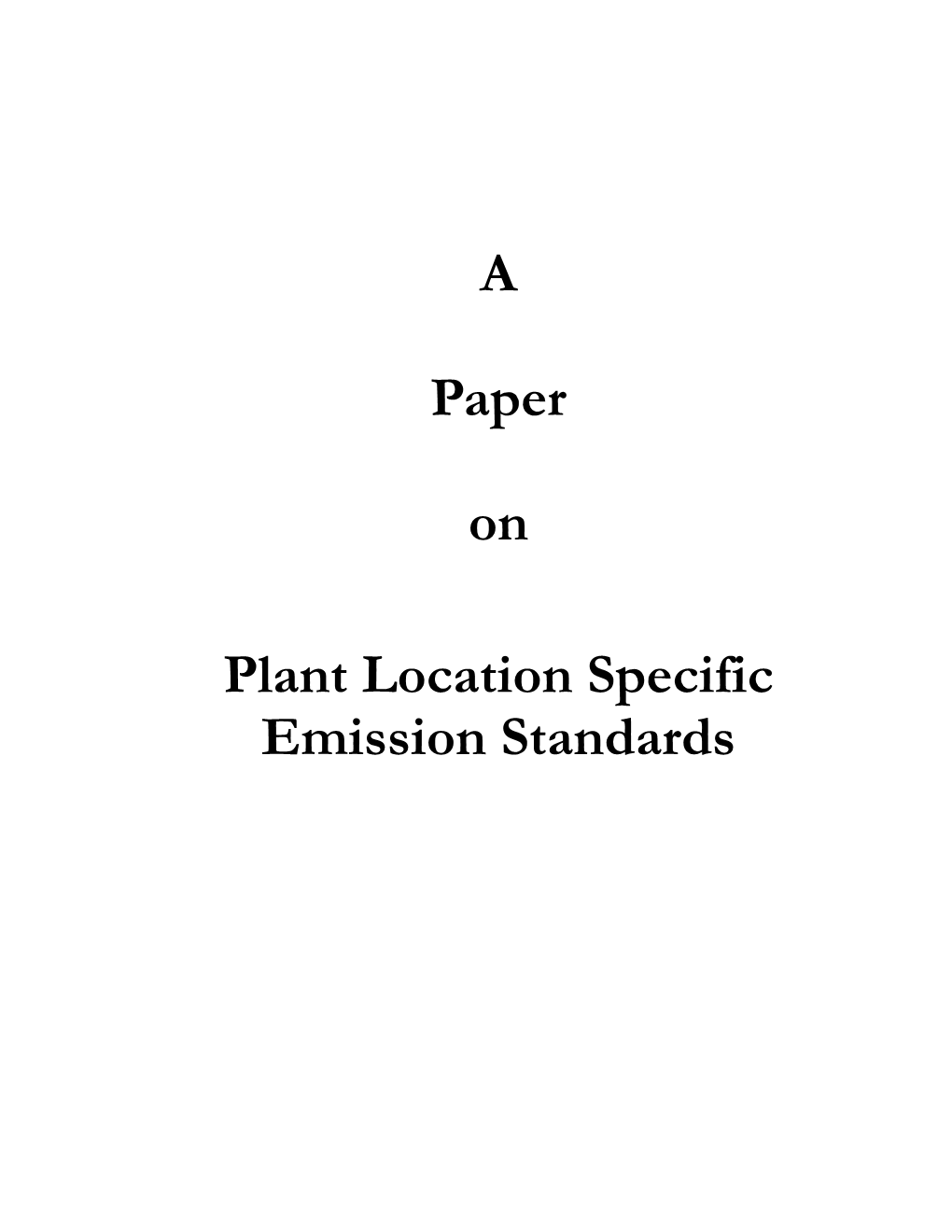 Plant Location Specific Emission Standards for Thermal Power Plant