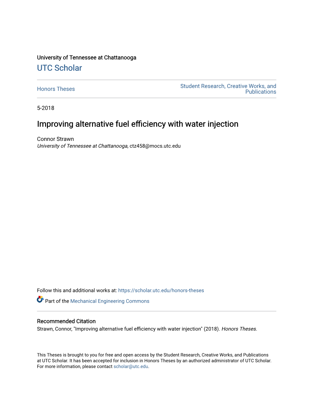 Improving Alternative Fuel Efficiency with Water Injection