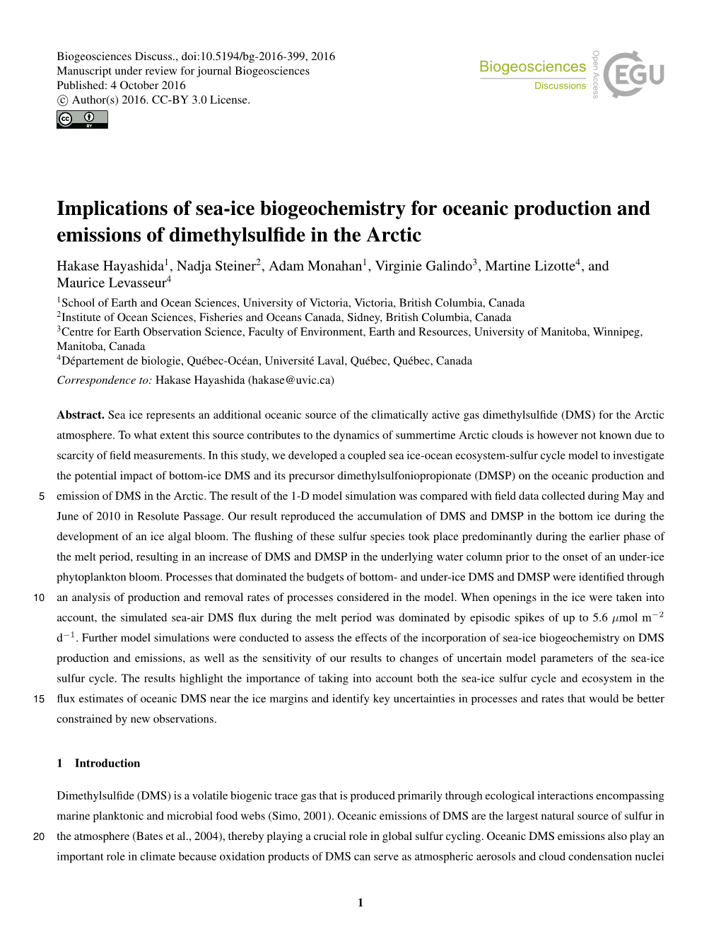 Implications of Sea-Ice Biogeochemistry for Oceanic