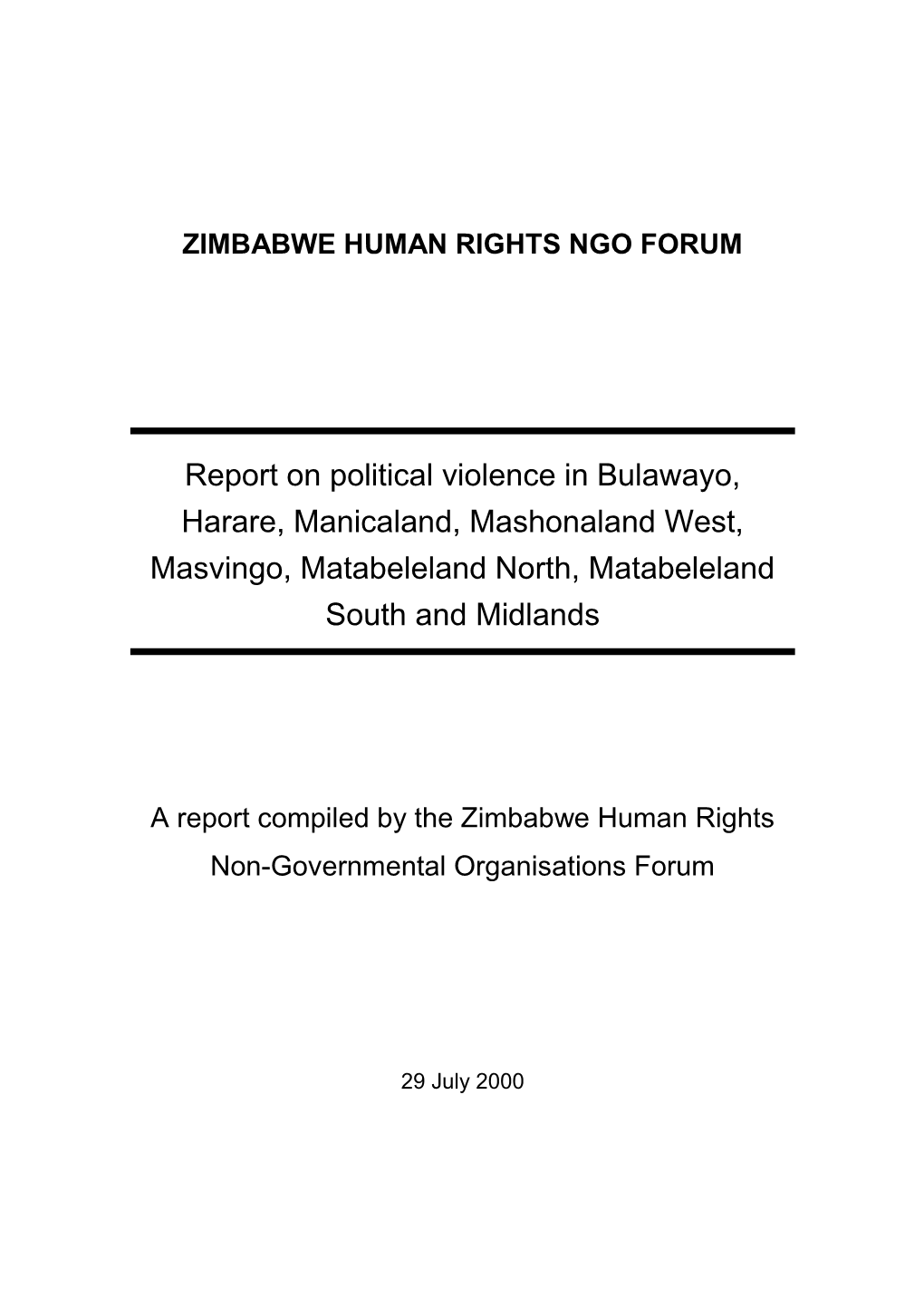 Zimbabwe Human Rights Ngo Forum