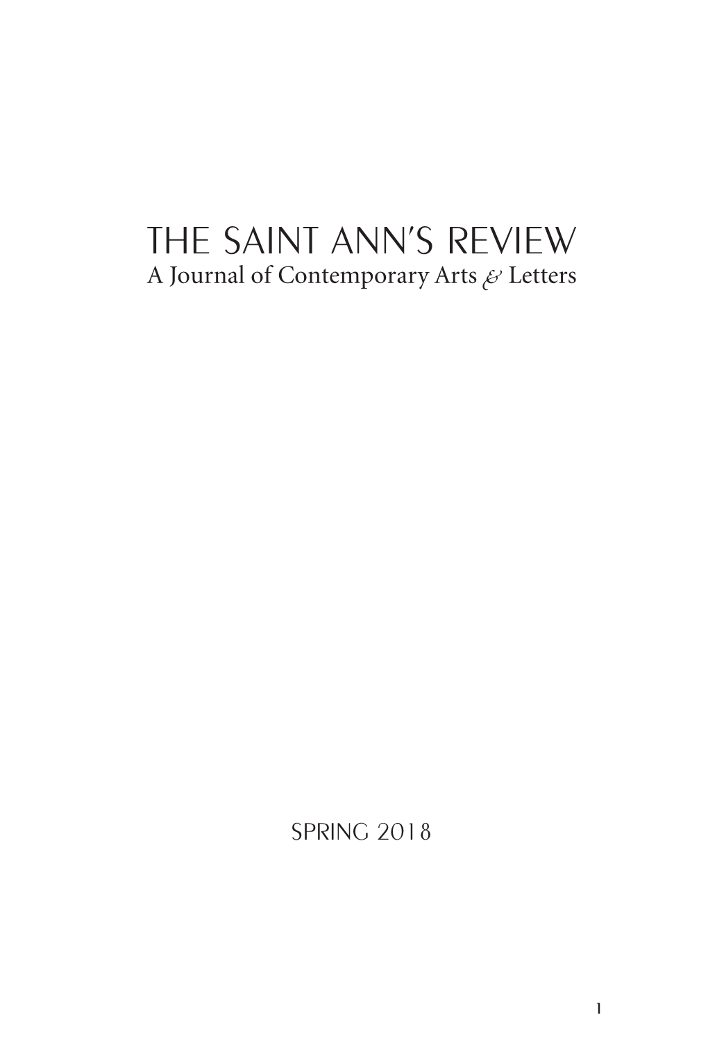 The Saint Ann's Review