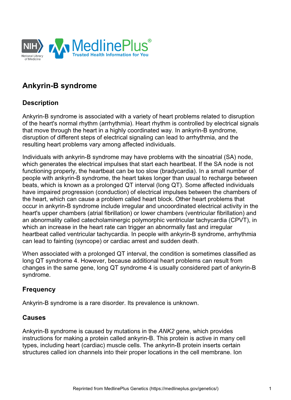 Ankyrin-B Syndrome