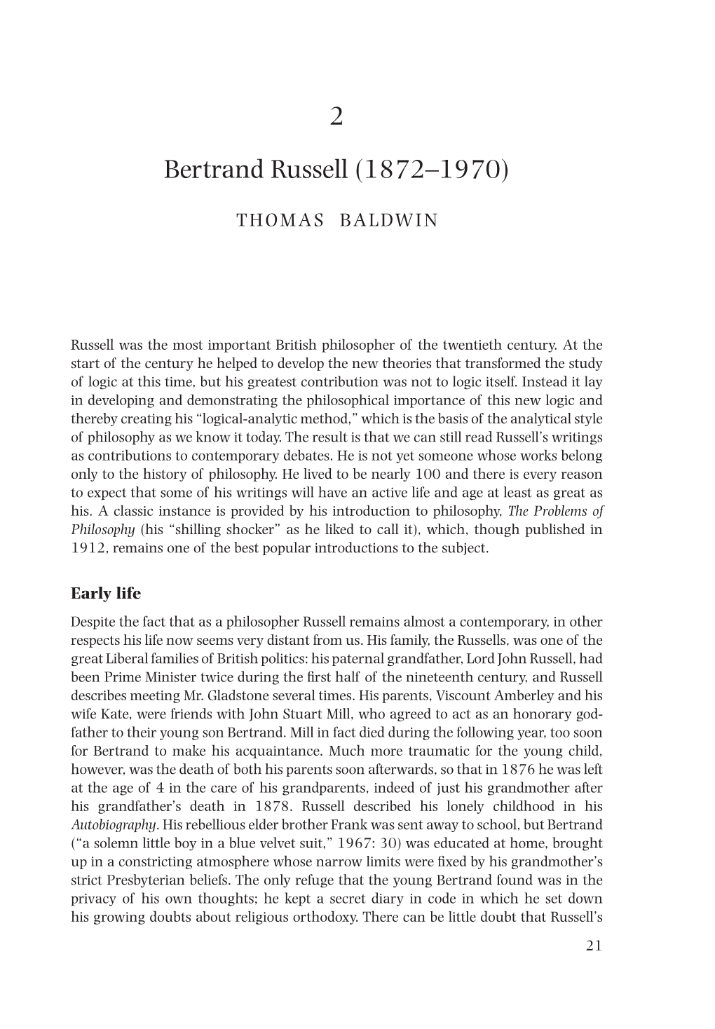 2 Bertrand Russell (1872–1970)