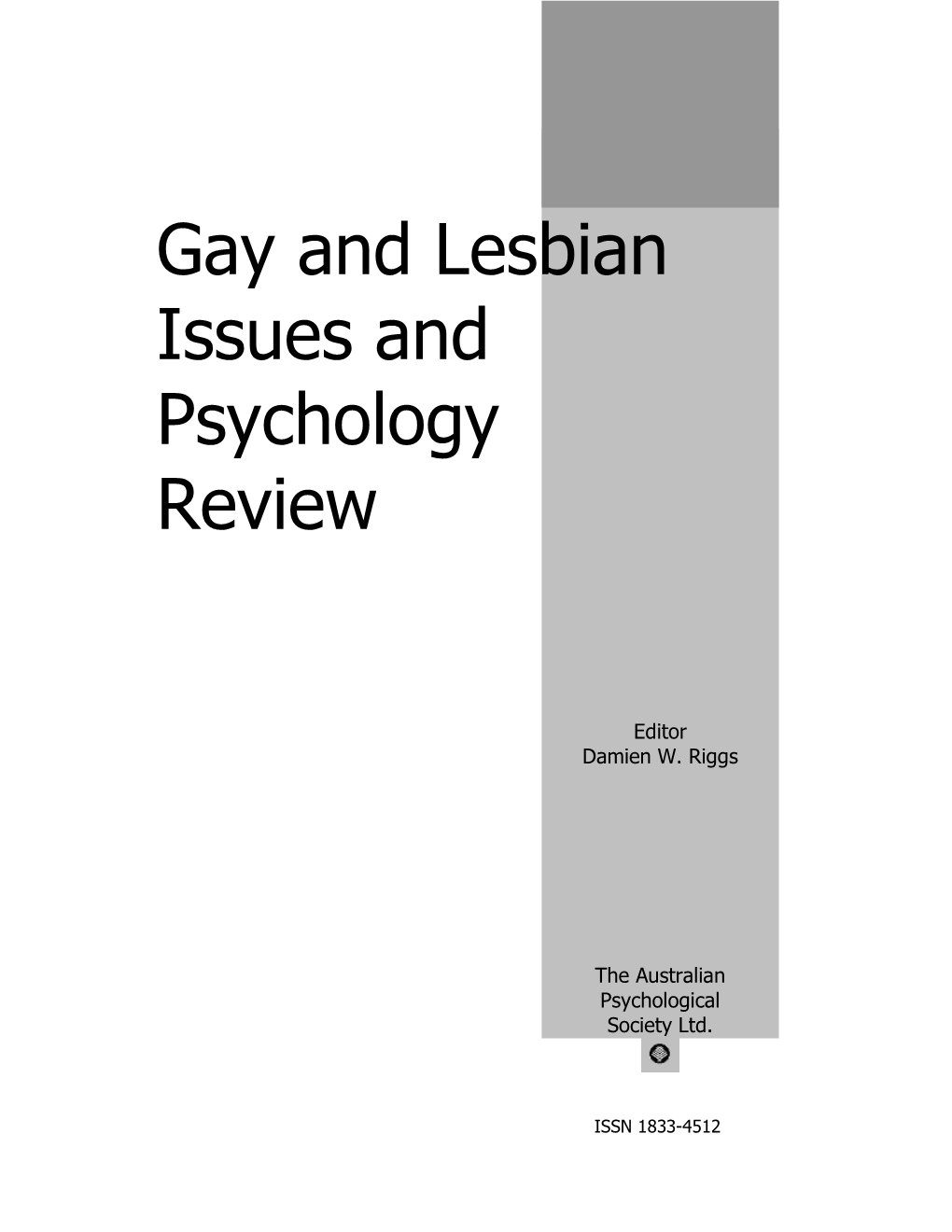 Gay and Lesbian Issues and Psychology Review