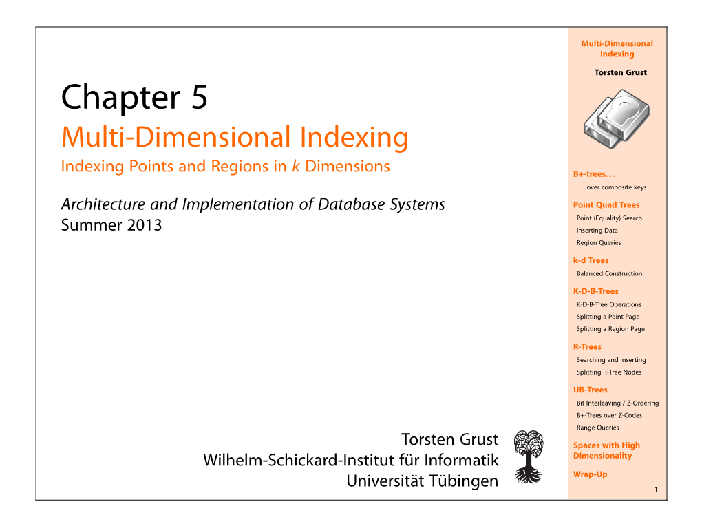 Chapter 5 Multi-Dimensional Indexing