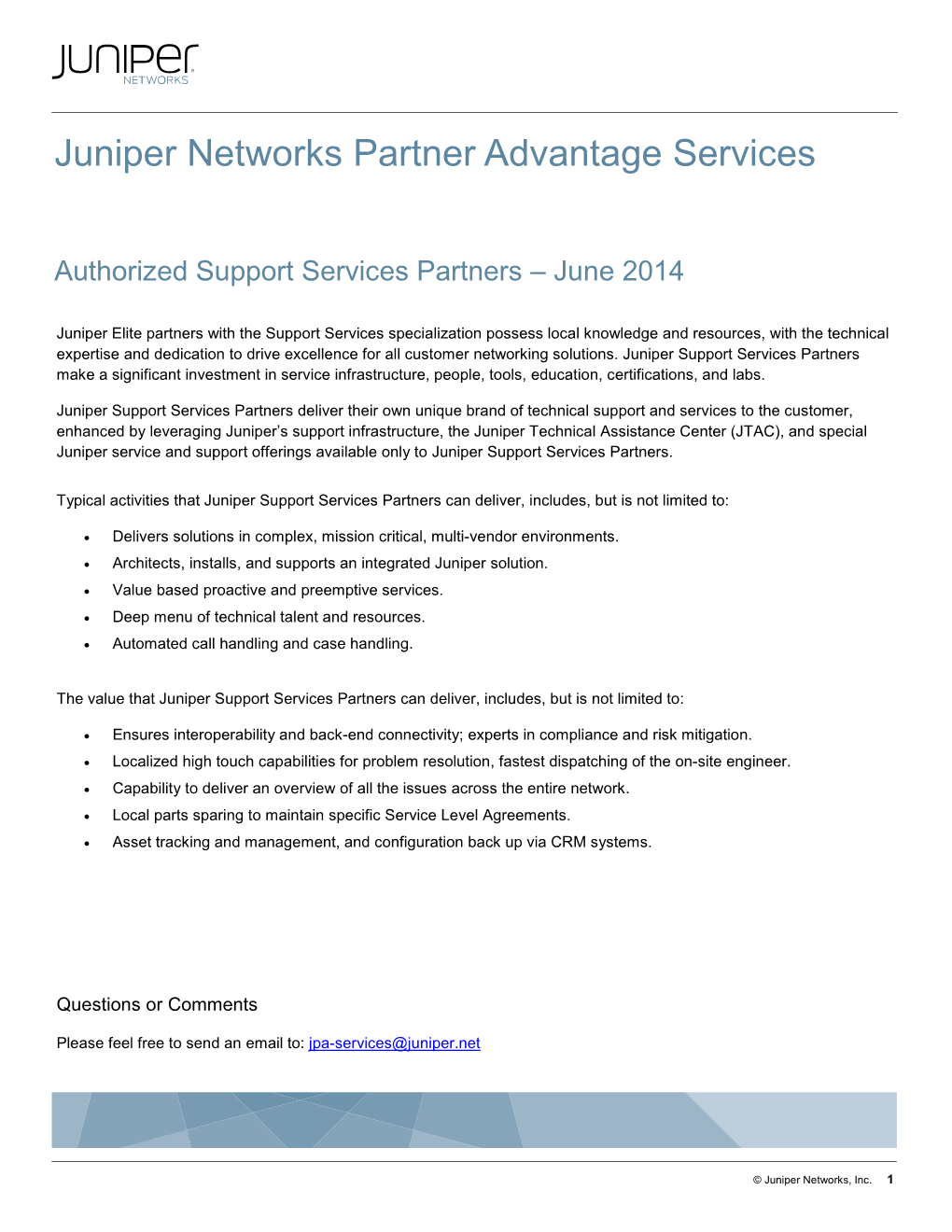 Worldwide Listing of JPA Services Partners