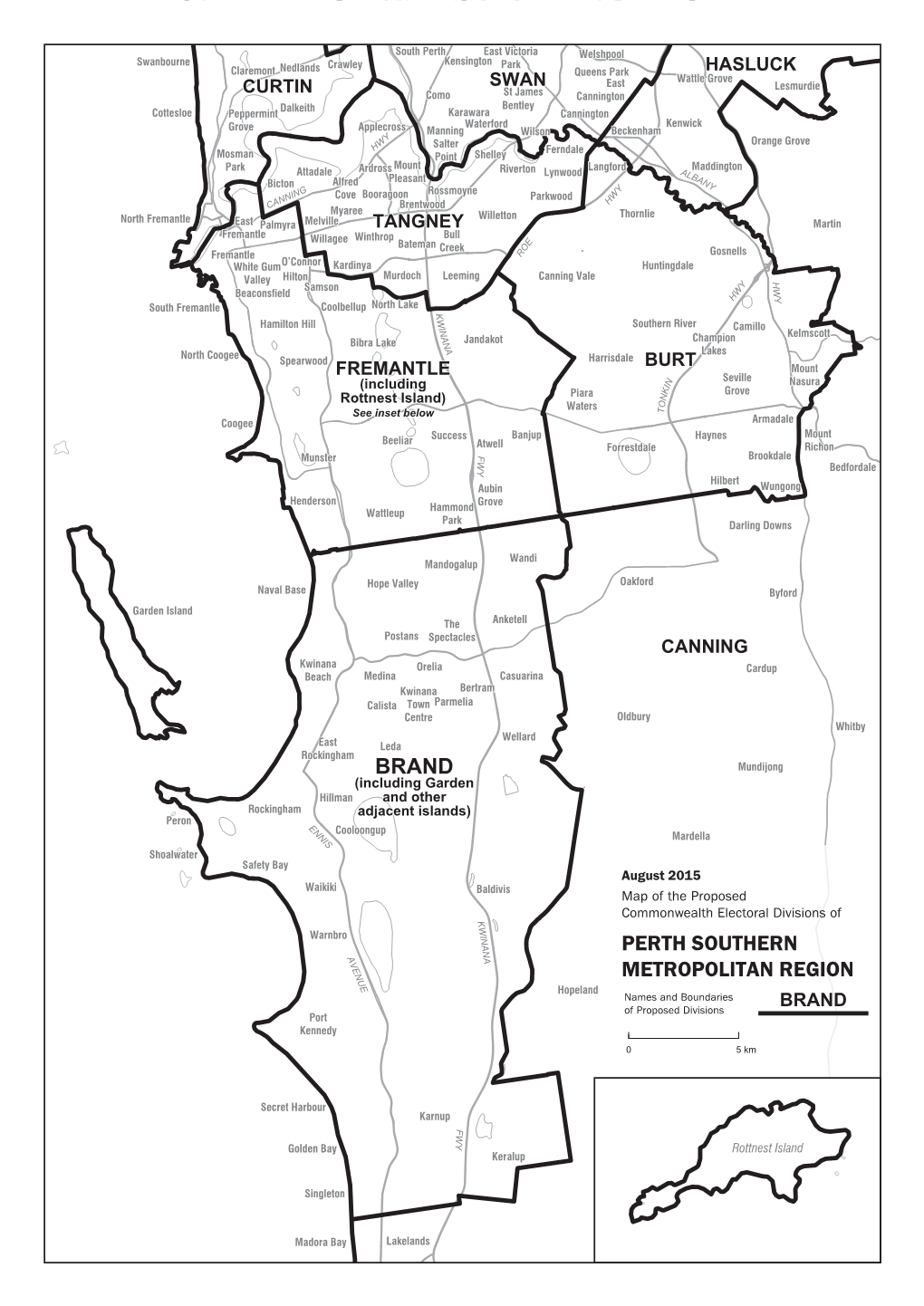 Proposed Federal Electoral Divisions in the Perth Southern Metropolitan