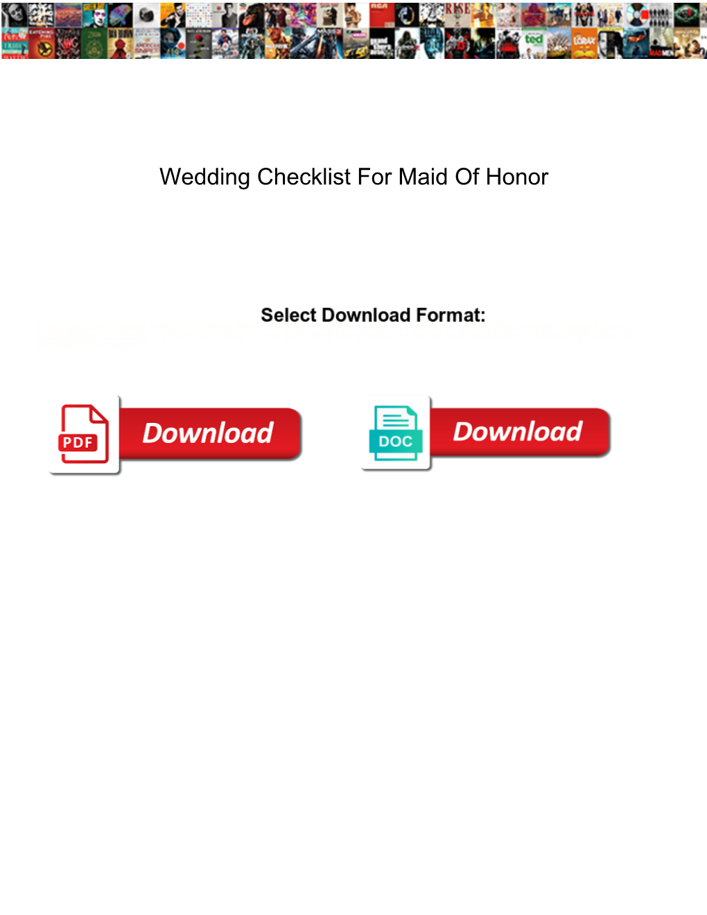Wedding Checklist for Maid of Honor