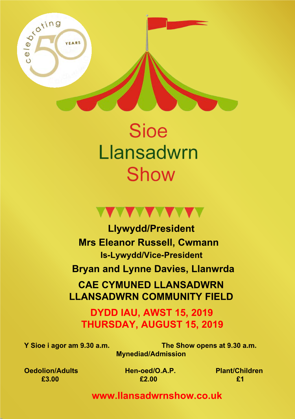 Llansadwrn Show Programme 2019