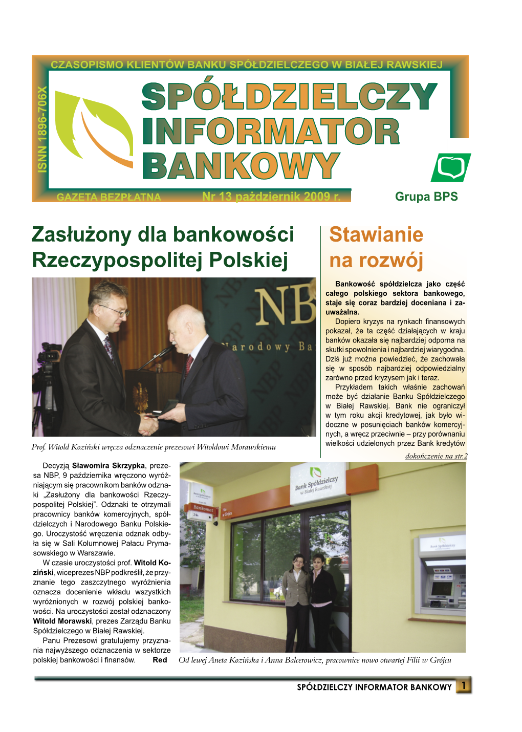 Stawianie Na Rozwój Zasłużony Dla Bankowości Rzeczypospolitej Polskiej