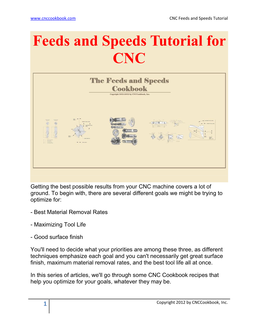 Feeds and Speeds Tutorial for CNC