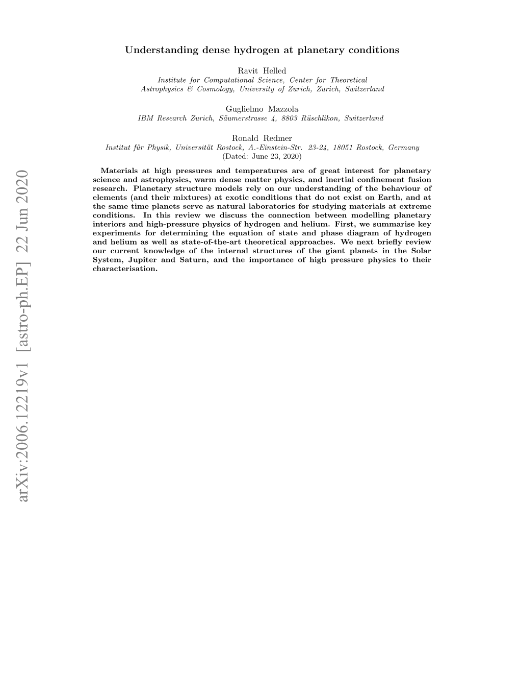 Arxiv:2006.12219V1 [Astro-Ph.EP] 22 Jun 2020 2