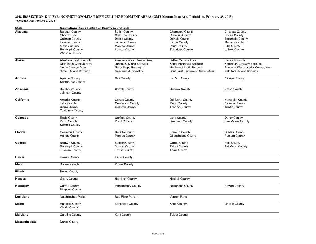 2018 Nonmetro DDA Tables