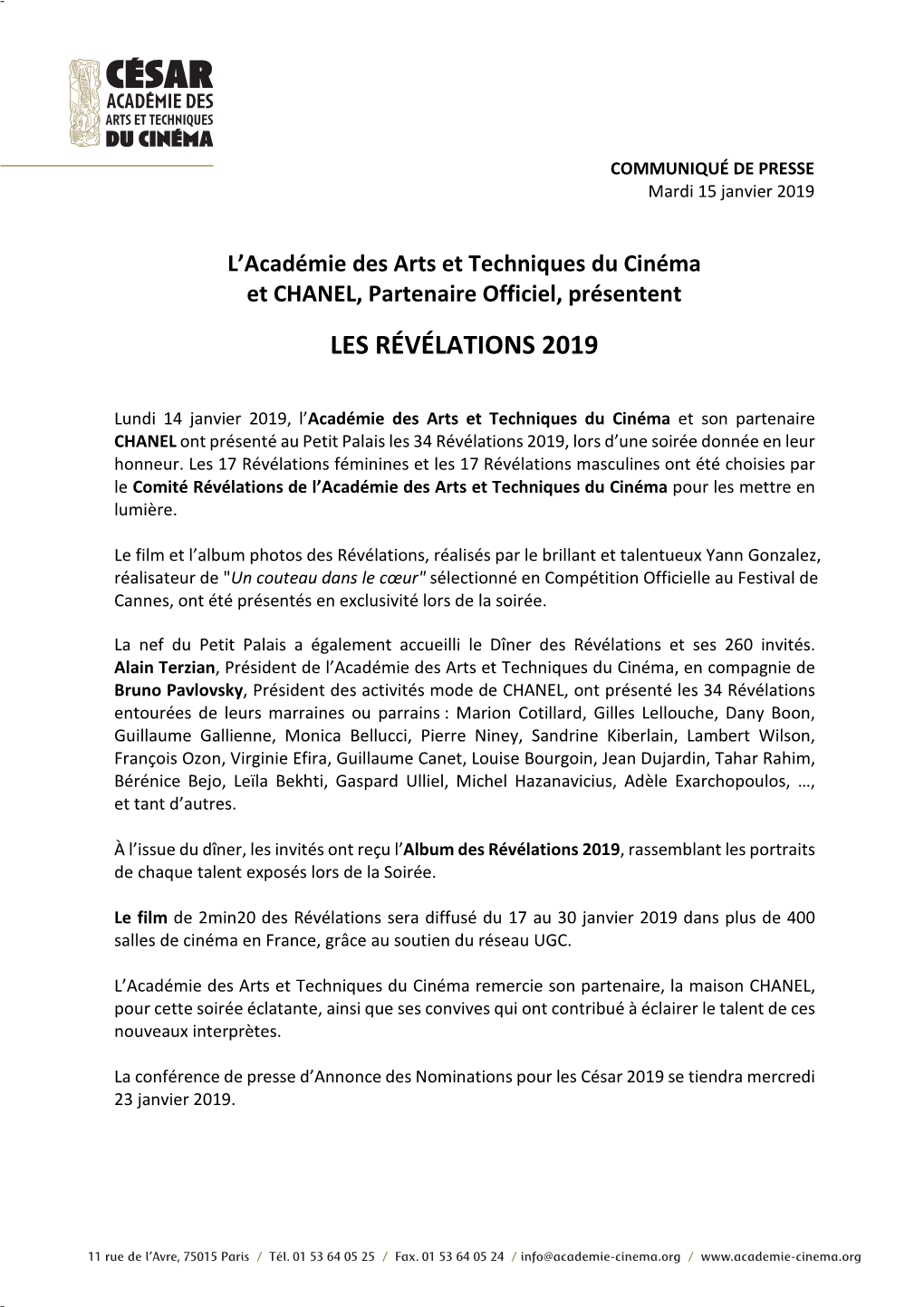 Les Révélations 2019