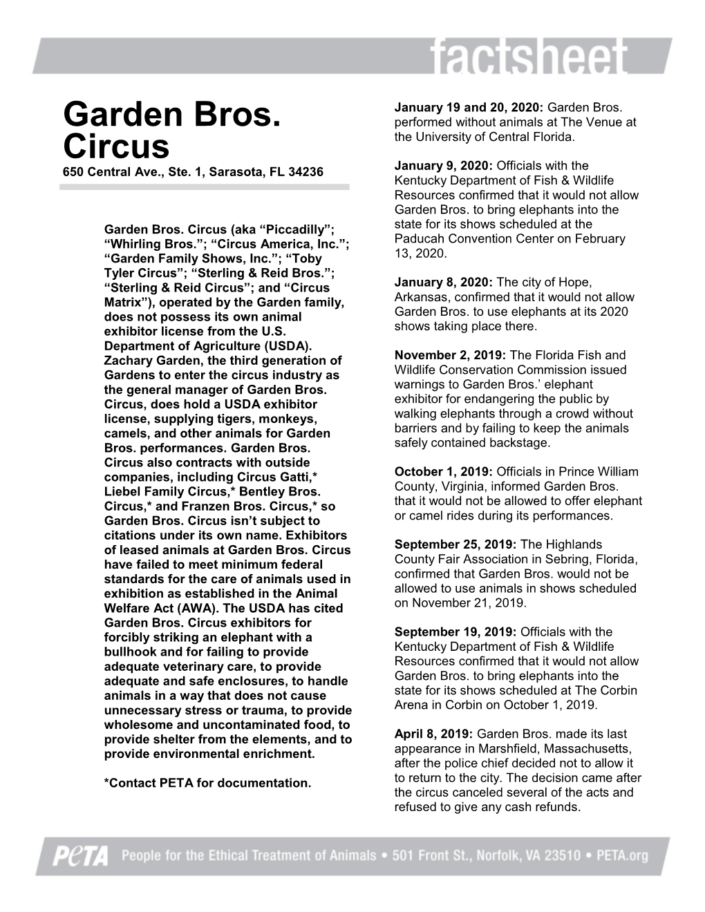 Garden Bros. Circus