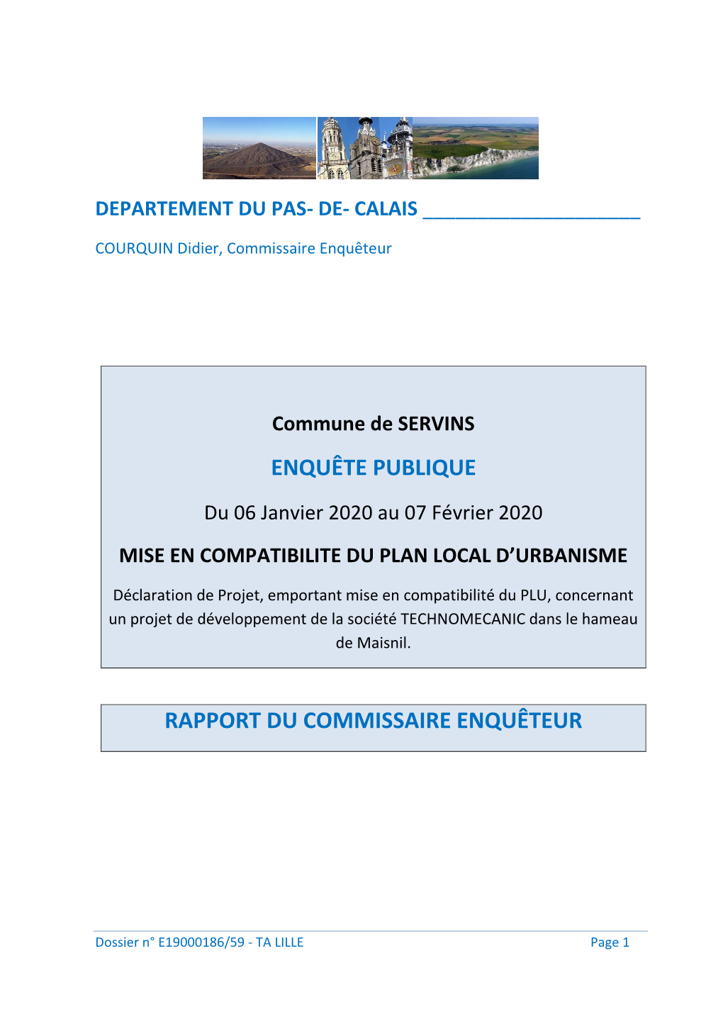 Enquête Publique Rapport Du Commissaire Enquêteur