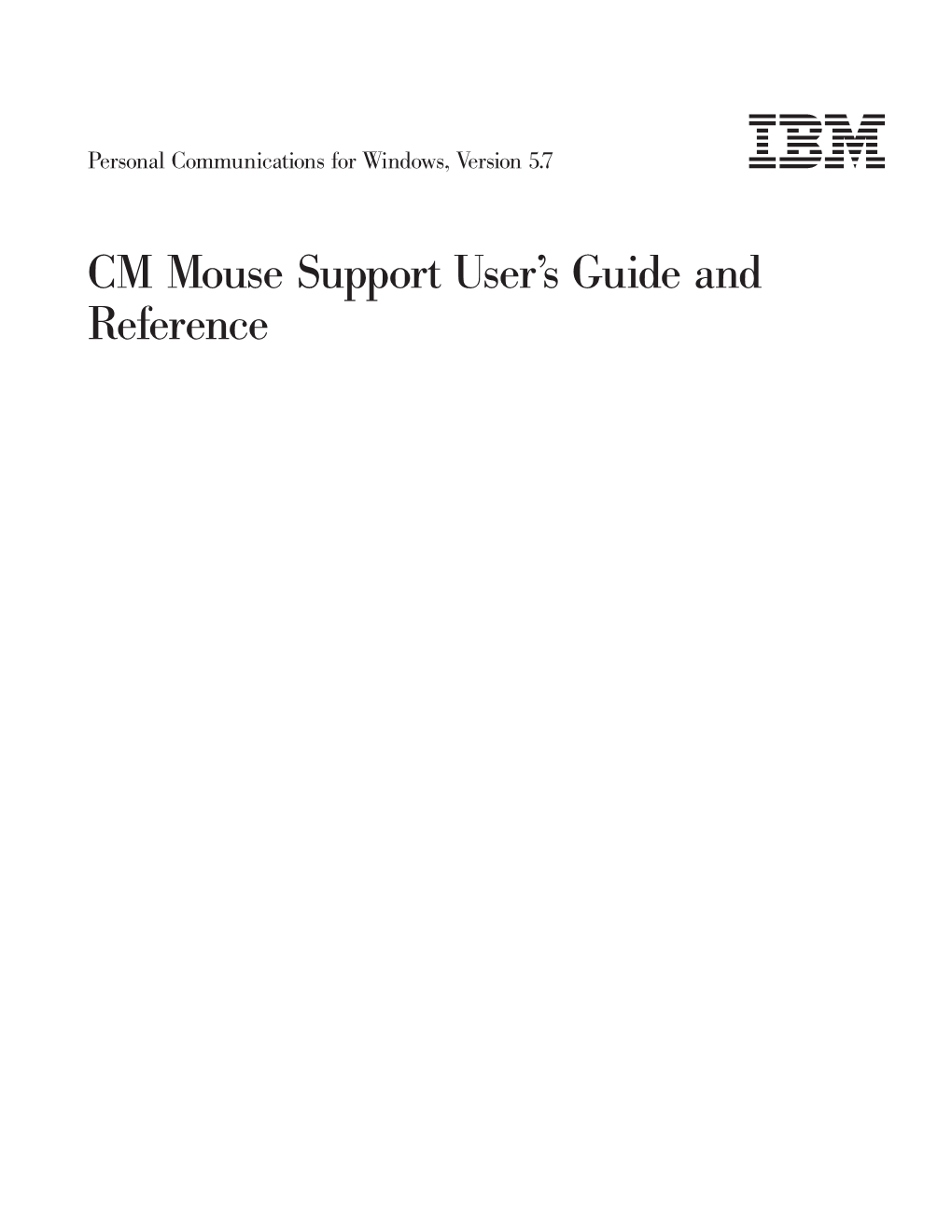 CM Mouse Support User™S Guide and Reference