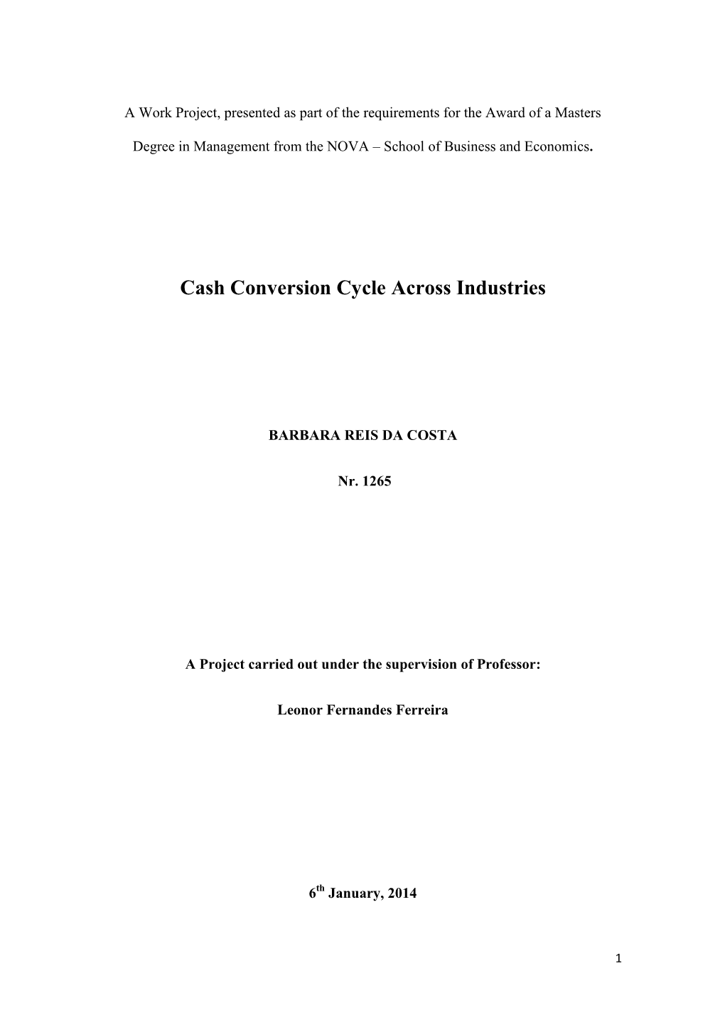 Cash Conversion Cycle Across Industries