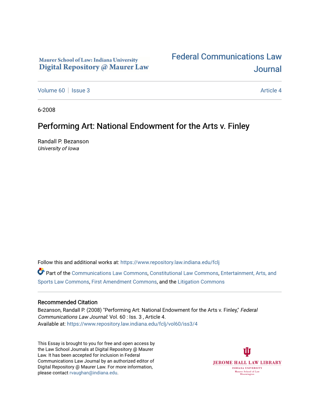 National Endowment for the Arts V. Finley