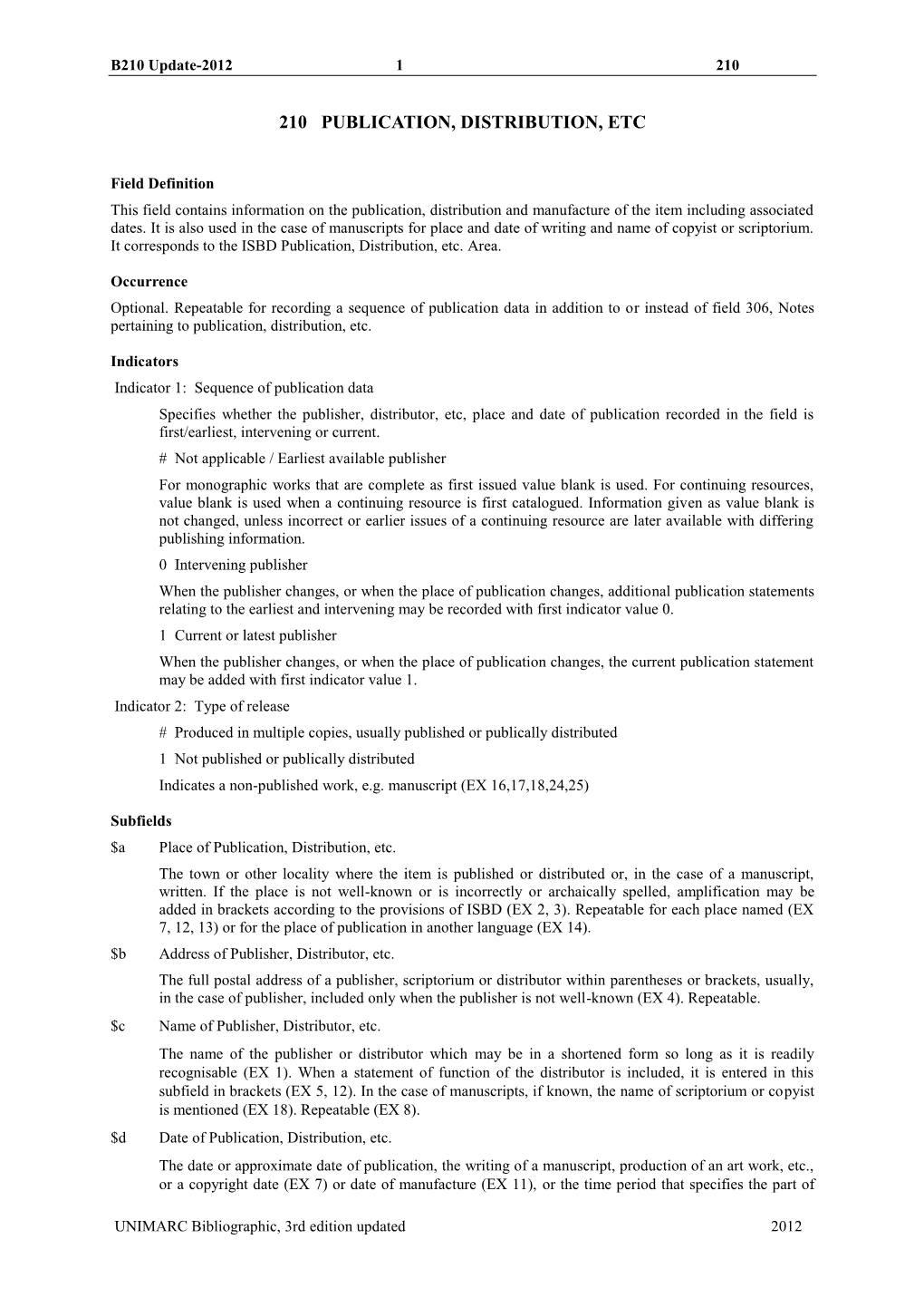 Publication, Distribution, Etc. Area