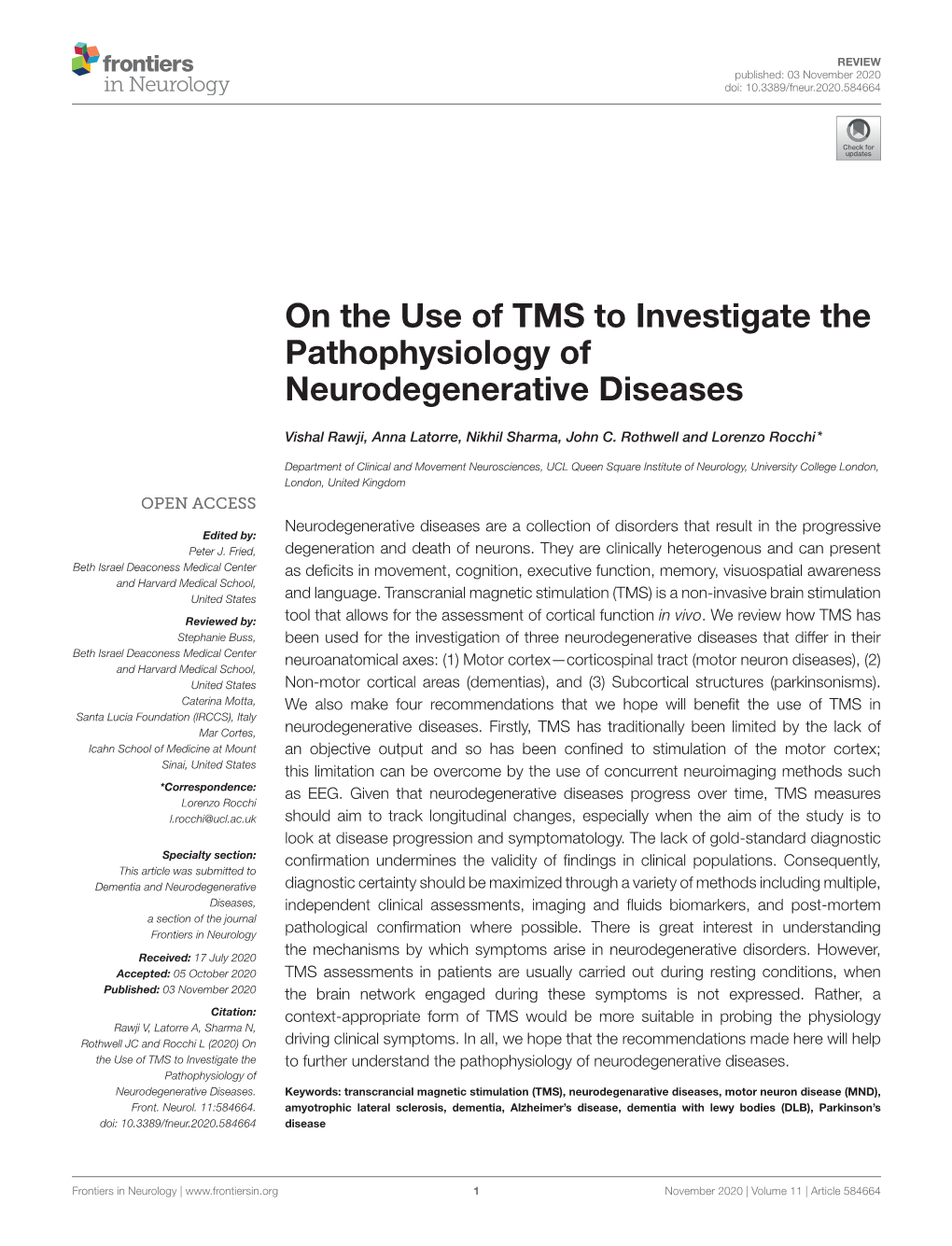 On the Use of TMS to Investigate the Pathophysiology of Neurodegenerative Diseases
