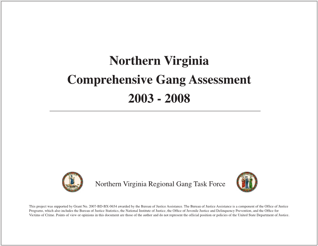 Northern Virginia Comprehensive Gang Assessment 2003 - 2008