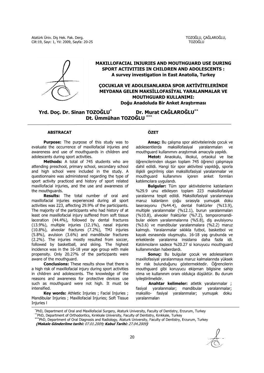 Maxillofacial Injuries and Mouthguard Use During