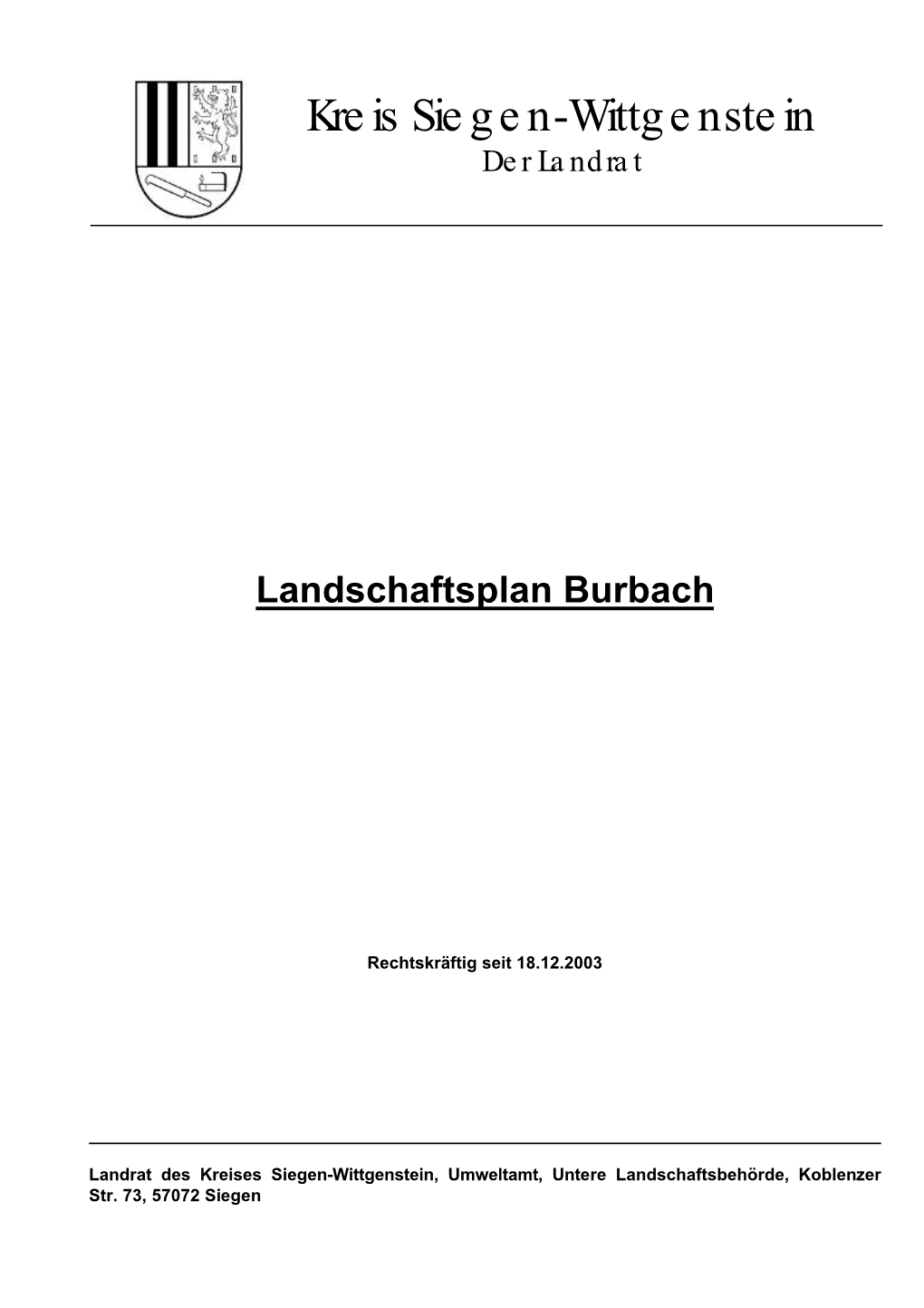 Landschaftsplan Burbach