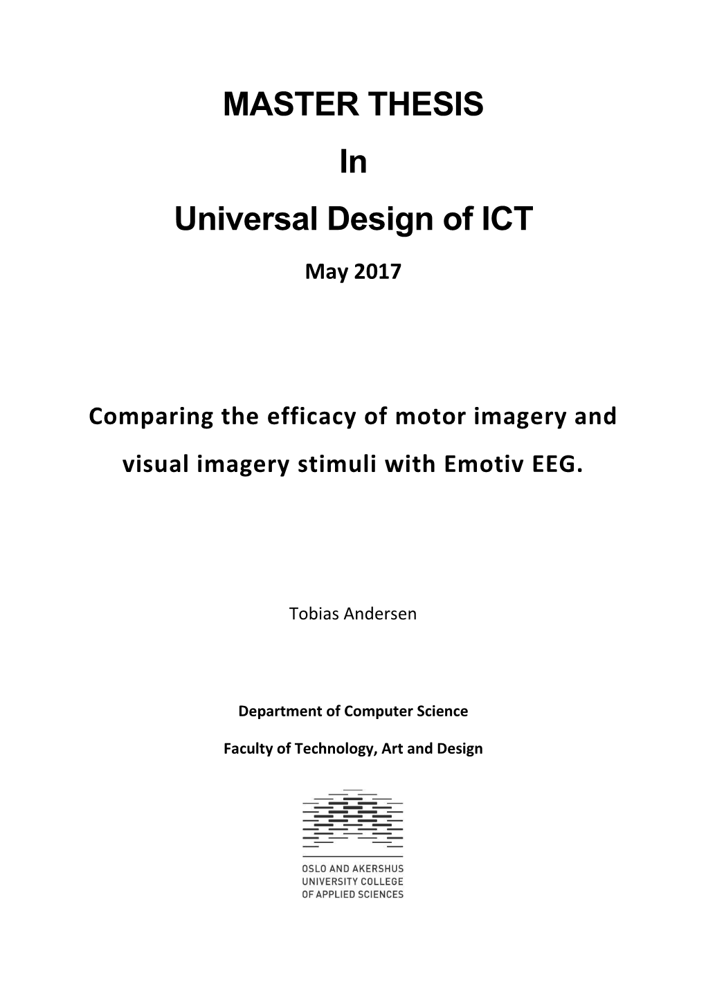 MASTER THESIS in Universal Design of ICT May 2017