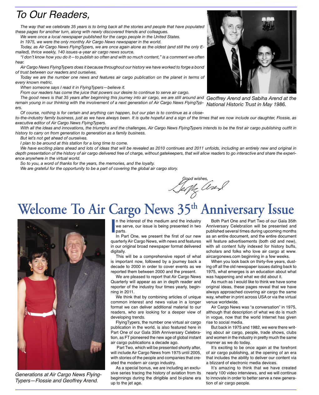 Welcome to Air Cargo News 35Th Anniversary Issue