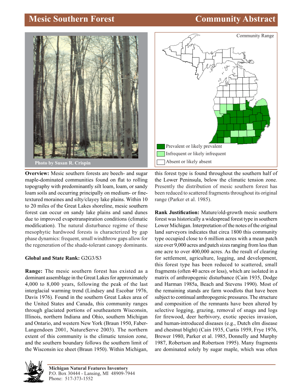 Mesic Southern Forest Communitymesic Southern Abstract Forest, Page 1