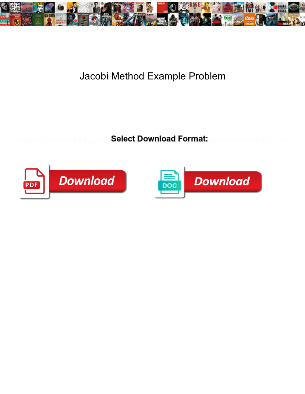 Jacobi Method Example Problem