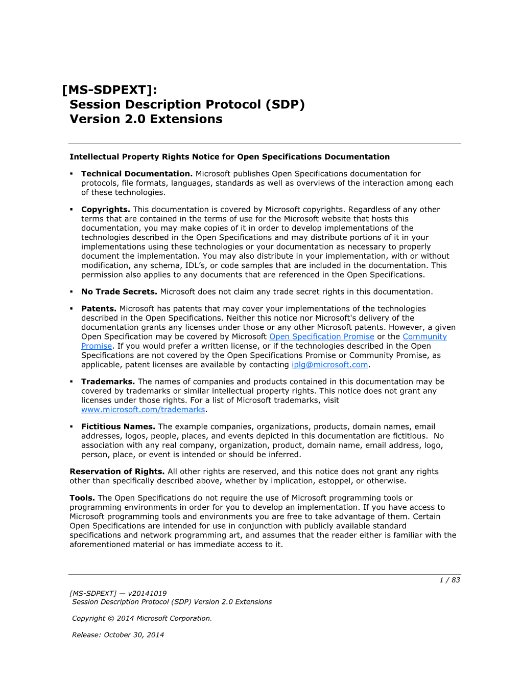MS-SDPEXT]: Session Description Protocol (SDP) Version 2.0 Extensions