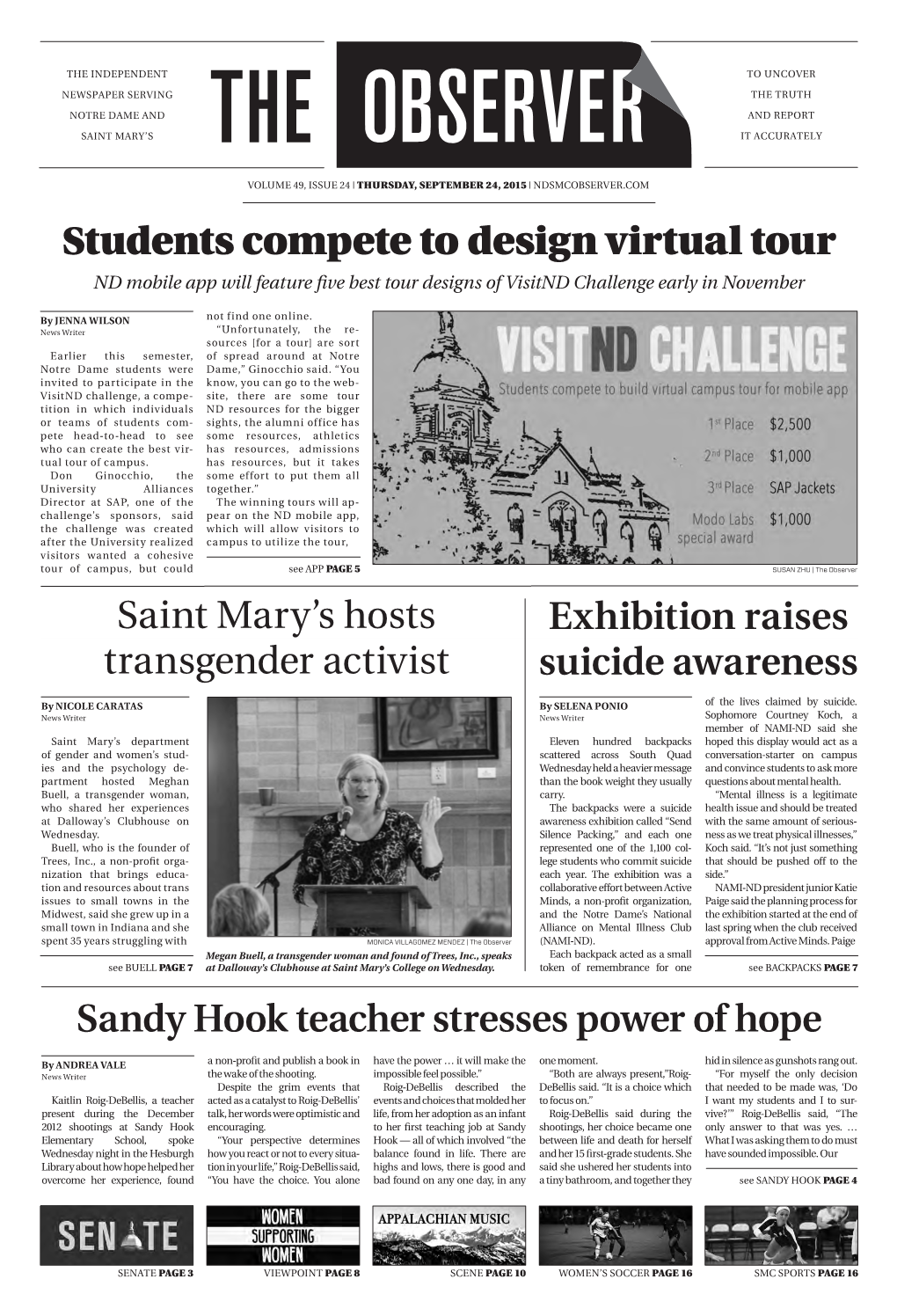 Students Compete to Design Virtual Tour Saint Mary's Hosts Transgender