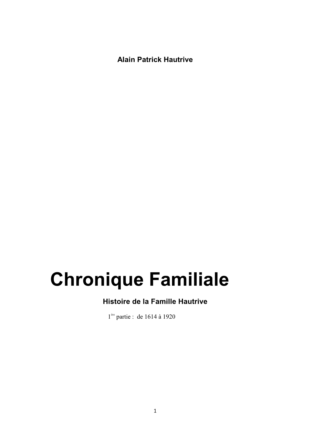 Chronique Familiale