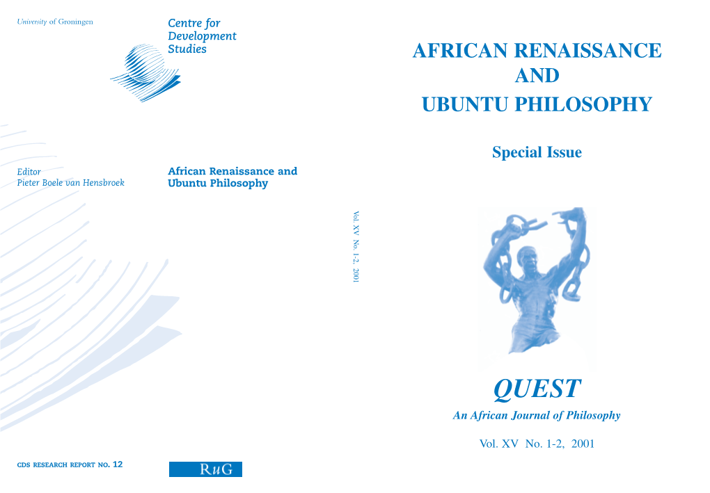 African Renaissance and Ubuntu Philosophy