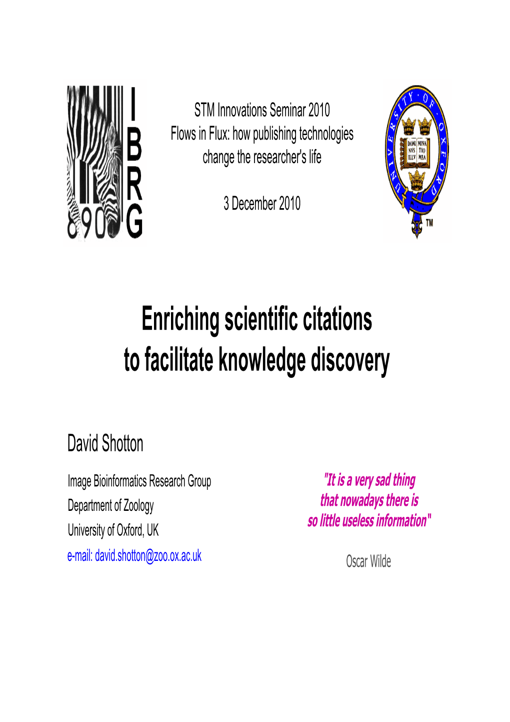 Enriching Scientific Citations to Facilitate Knowledge Discovery