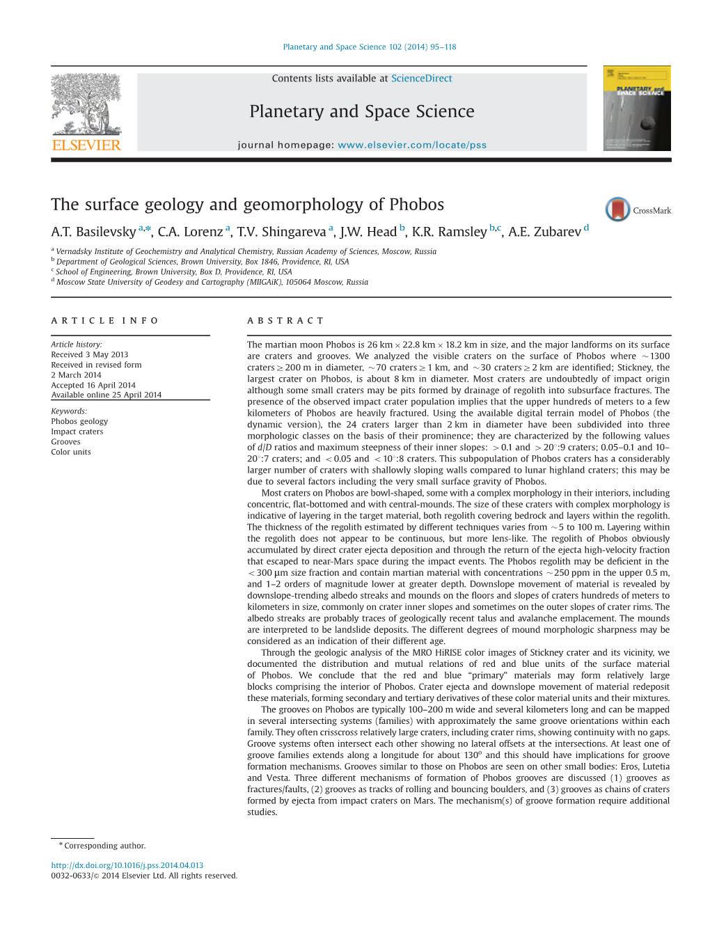 The Surface Geology and Geomorphology of Phobos