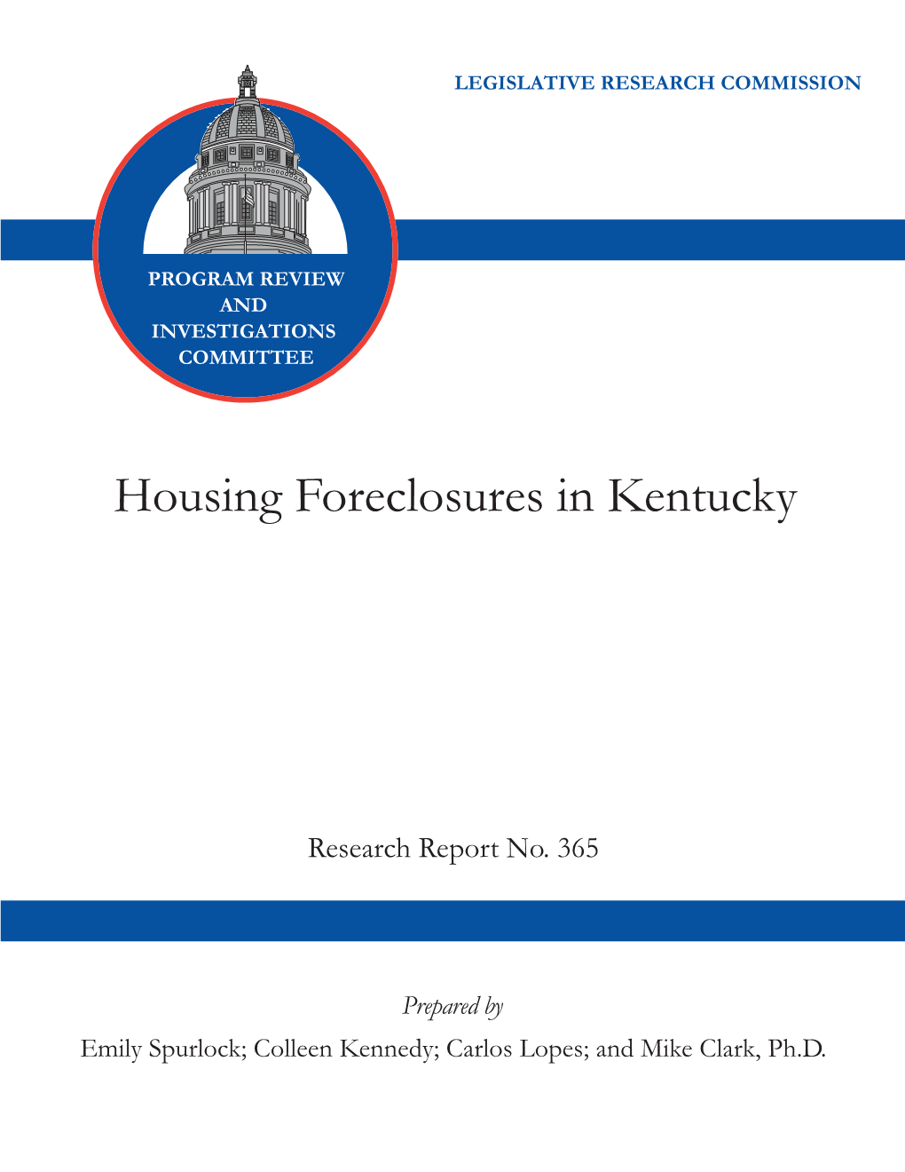 Housing Foreclosures in Kentucky