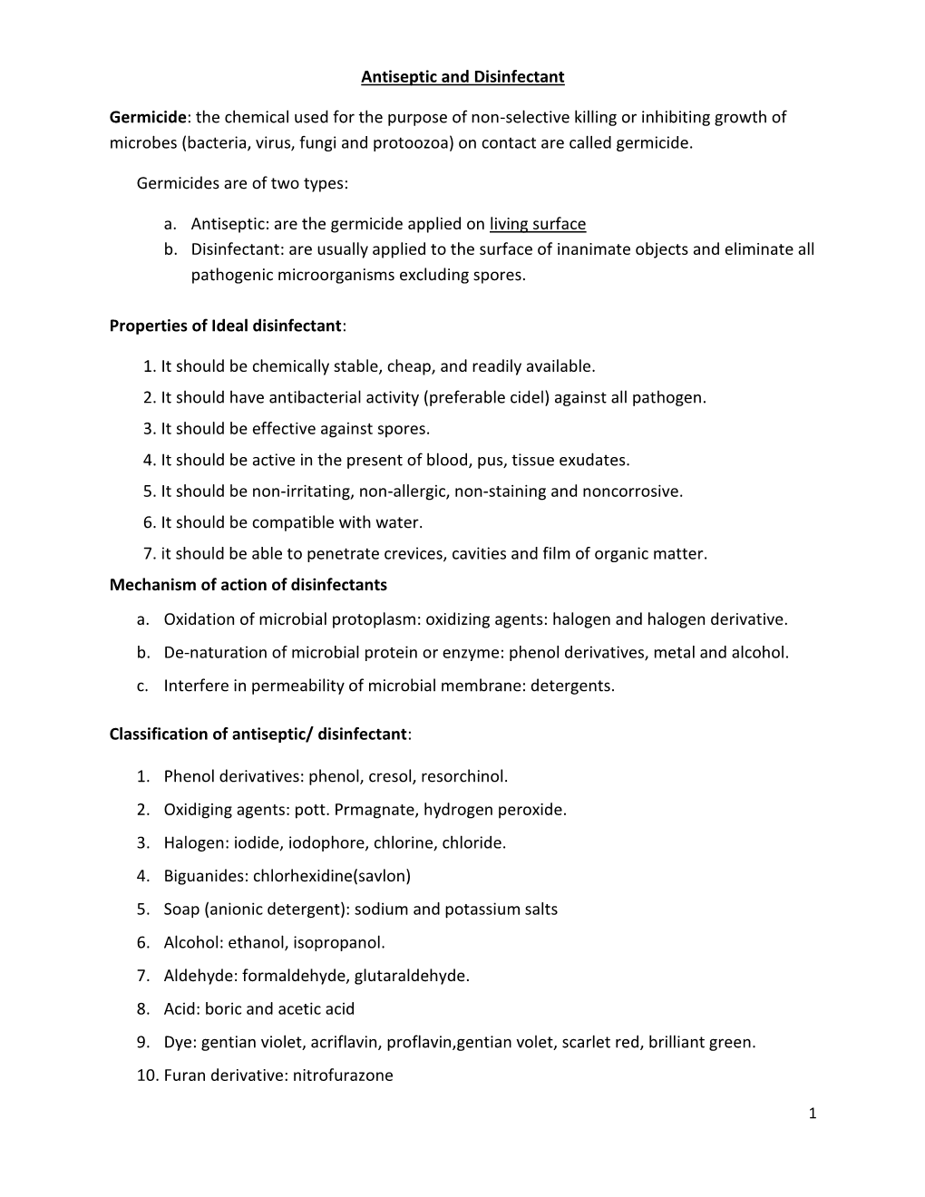 Antiseptic and Disinfectant Germicide: the Chemical Used for the Purpose